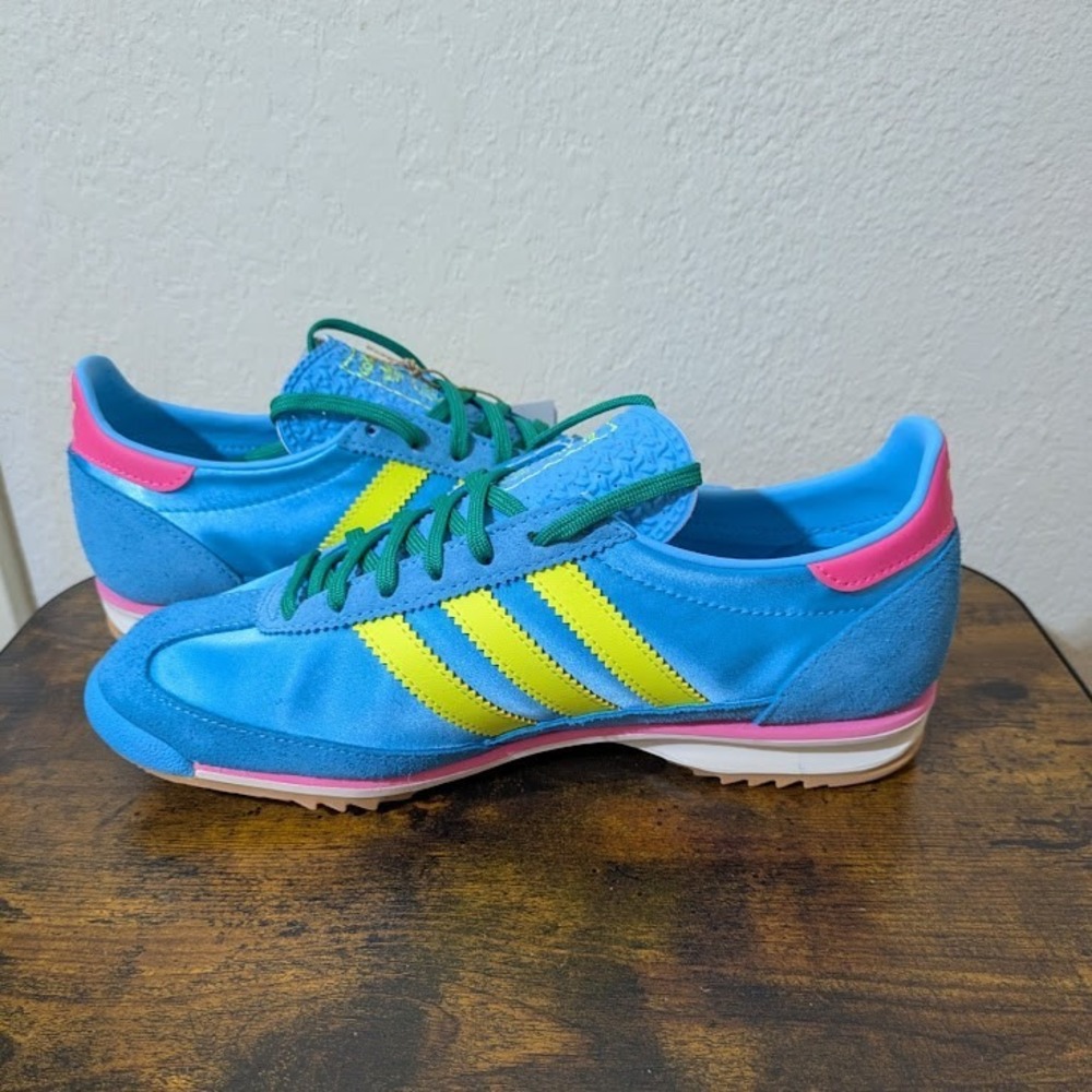 NEW Adidas SL 72 OG Sneakers Womens Sz 6.5 Sky Rush Solar Yellow Lucid Pink - Picture 10 of 16